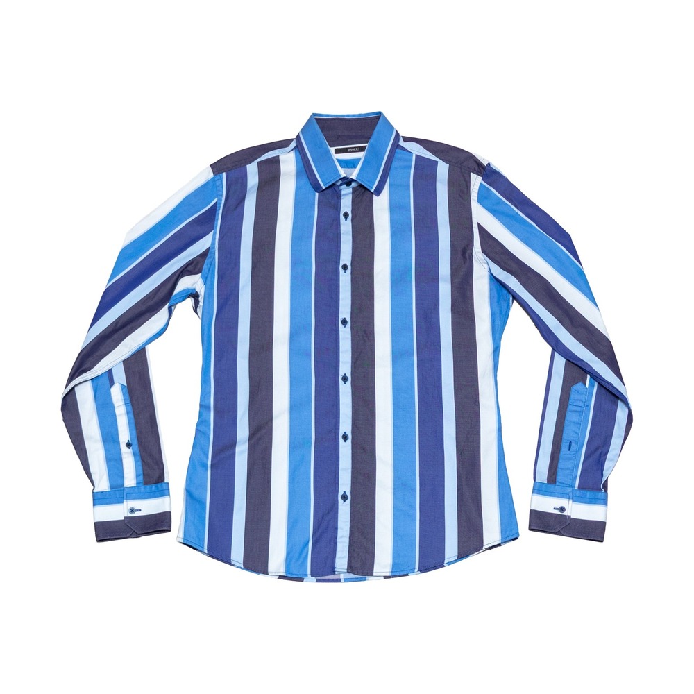 Gucci Blue and White Striped Dress Shirt
